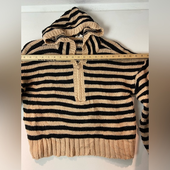 For Love and Lemons Elyse Two Tone Stripe Half Zip Hoodie Sweater (sku275) small - Picture 9 of 11
